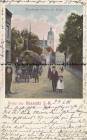 Ansichtskarte: G�ssnitz S.-A. Sachsen-Altenburg - Altenburger Strasse mit Kirche - G��nitz - Bergner ? - Missbach & Oertel - 1905 nach Leipzig Reudnitz - Th�ringen  ...