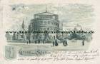 Ansichtskarte: Stettin - Stadt-Theater - Lithographie - Gebr. Karger - Provinz Pommern - 1901 nach Blankenfelde Dresdener Bahn Ernst Karl - Hermann Kr�ger - heute Szczecin   ...